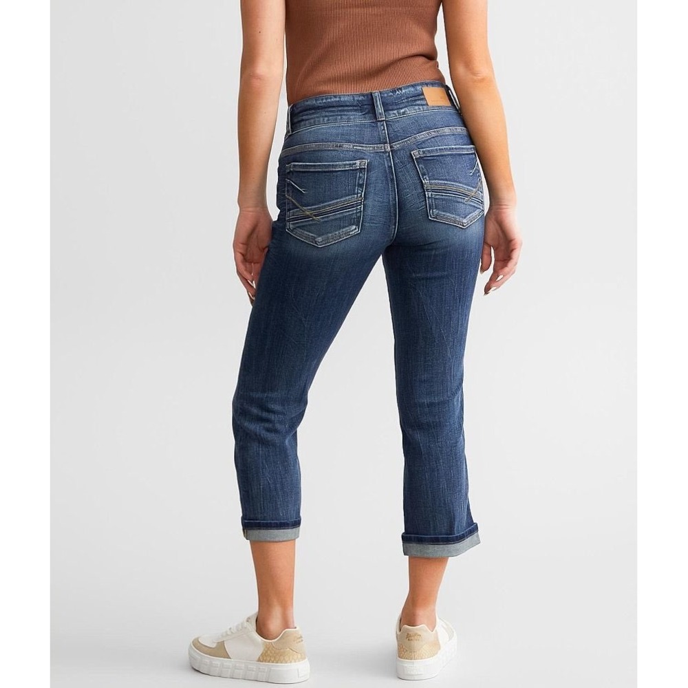 BKE Payton Universal Fit Mid Rise Ankle Straight Leg Jeans Blue 26
